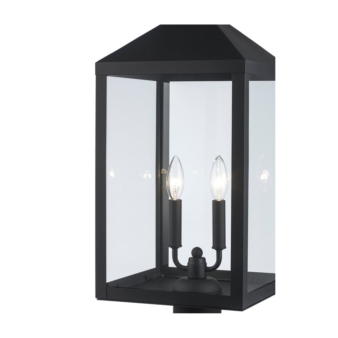 Trans Globe Storm 2-light Outdoor Post Mount- Black