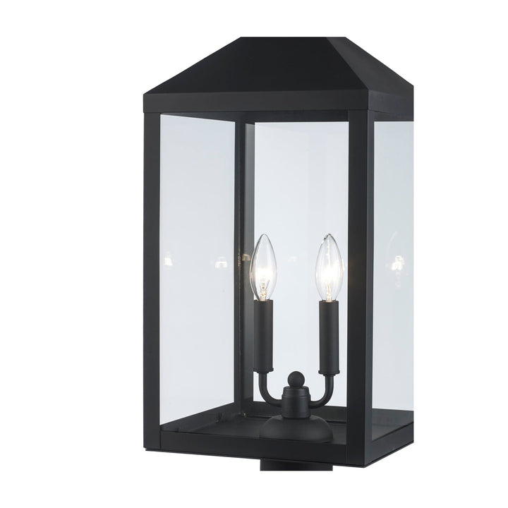 Trans Globe Storm 2-light Outdoor Post Mount- Black