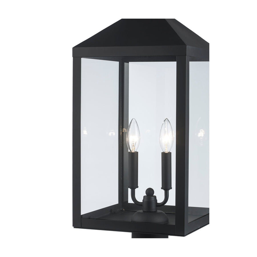 Trans Globe Storm 2-light Outdoor Post Mount- Black