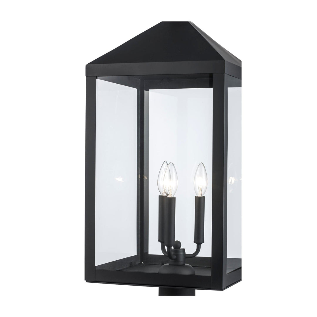 Trans Globe Storm 2-light Outdoor Post Mount- Black