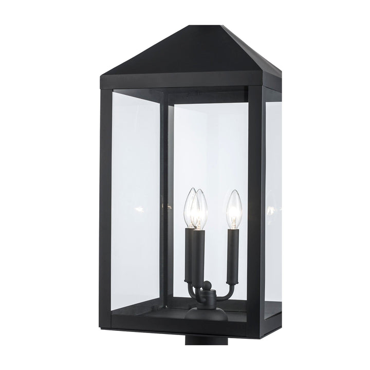 Trans Globe Storm 2-light Outdoor Post Mount- Black