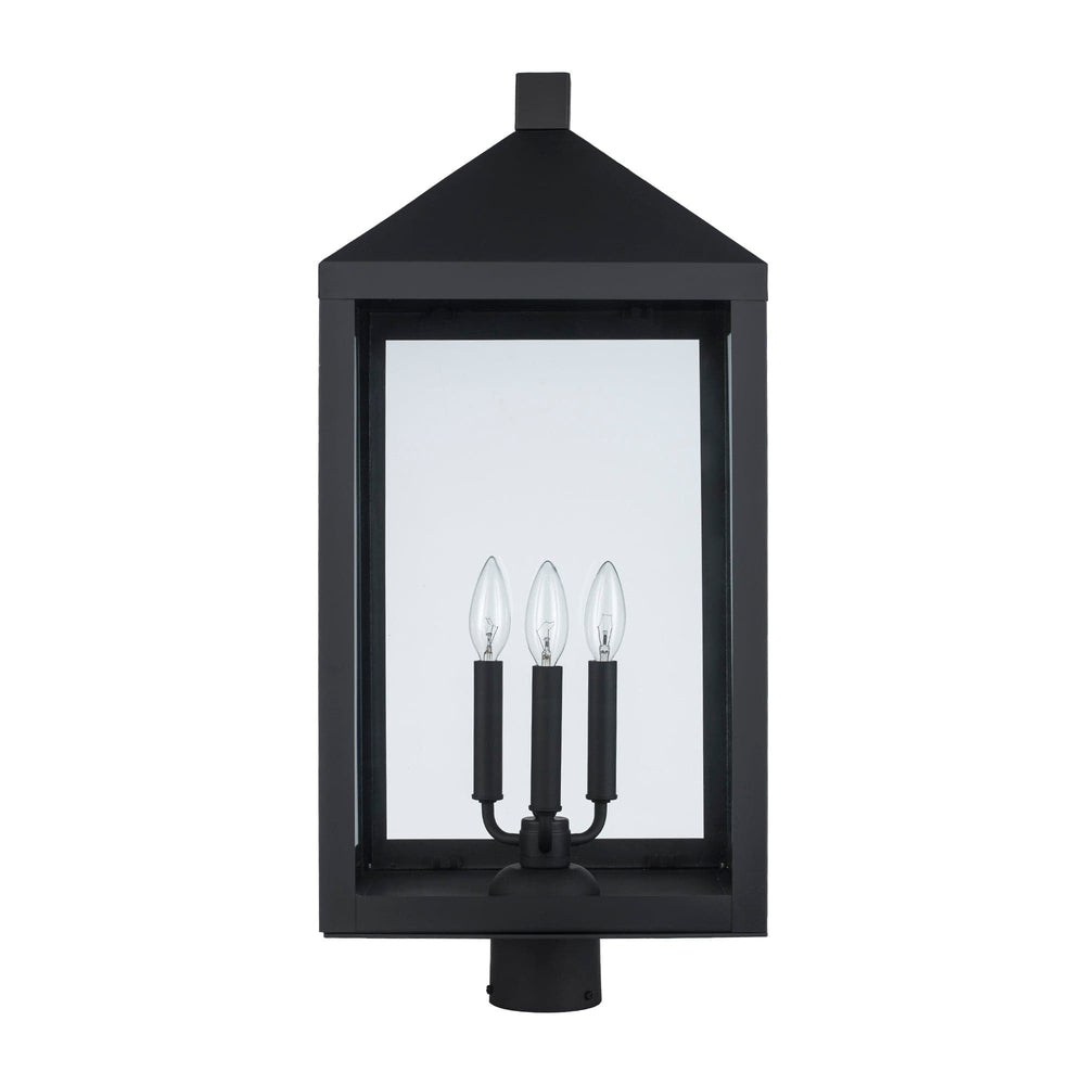 Trans Globe Storm 2-light Outdoor Post Mount- Black