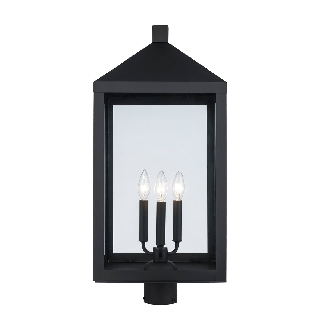 Trans Globe Storm 2-light Outdoor Post Mount- Black