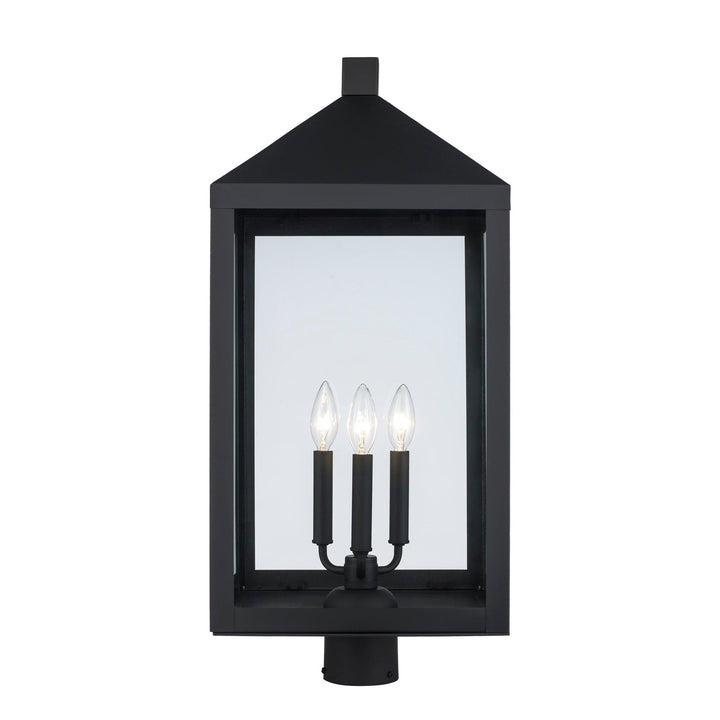 Trans Globe Storm 2-light Outdoor Post Mount- Black