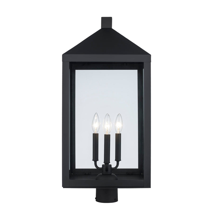 Trans Globe Storm 2-light Outdoor Post Mount- Black