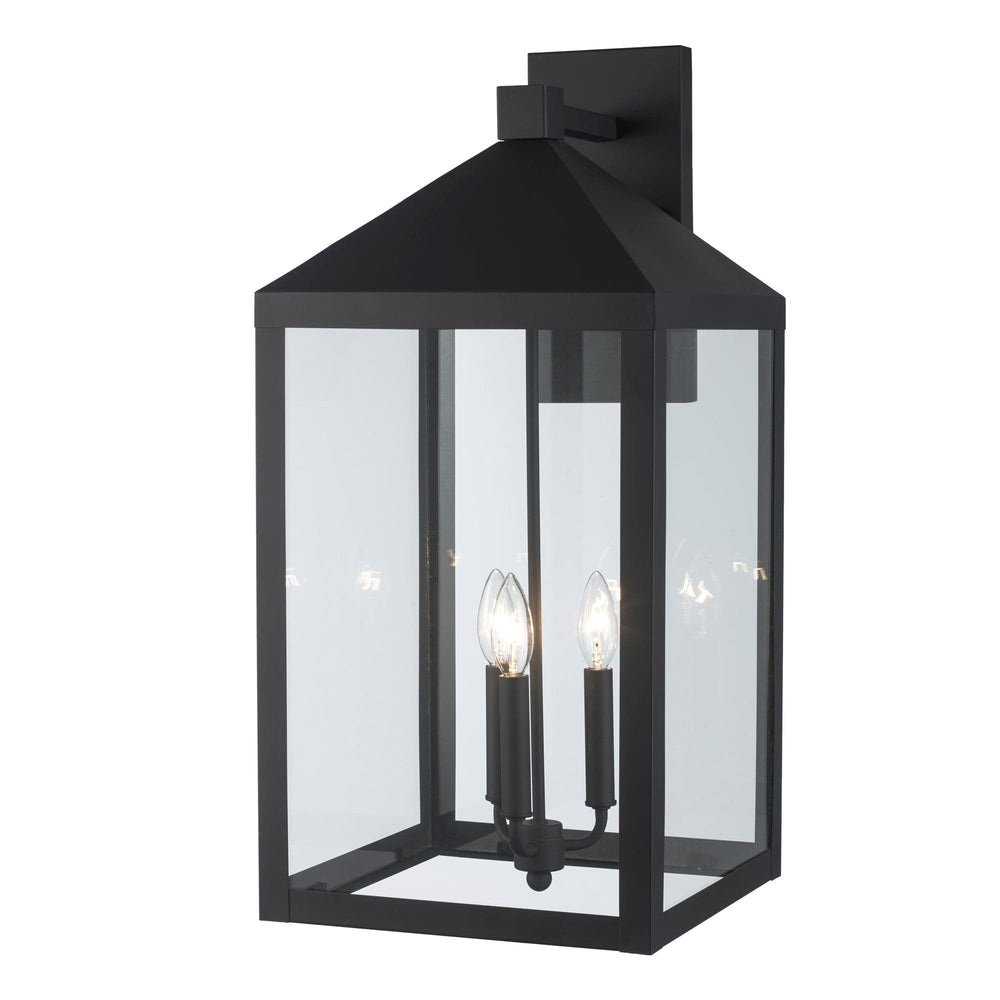 Trans Globe Storm 3-light Outdoor Wall Light- Black