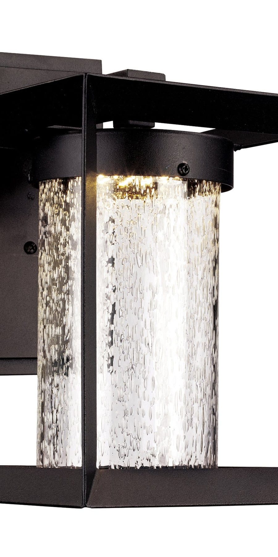 Trans Globe Taylor 12" Wall Lantern with Integrated LED Light - Black