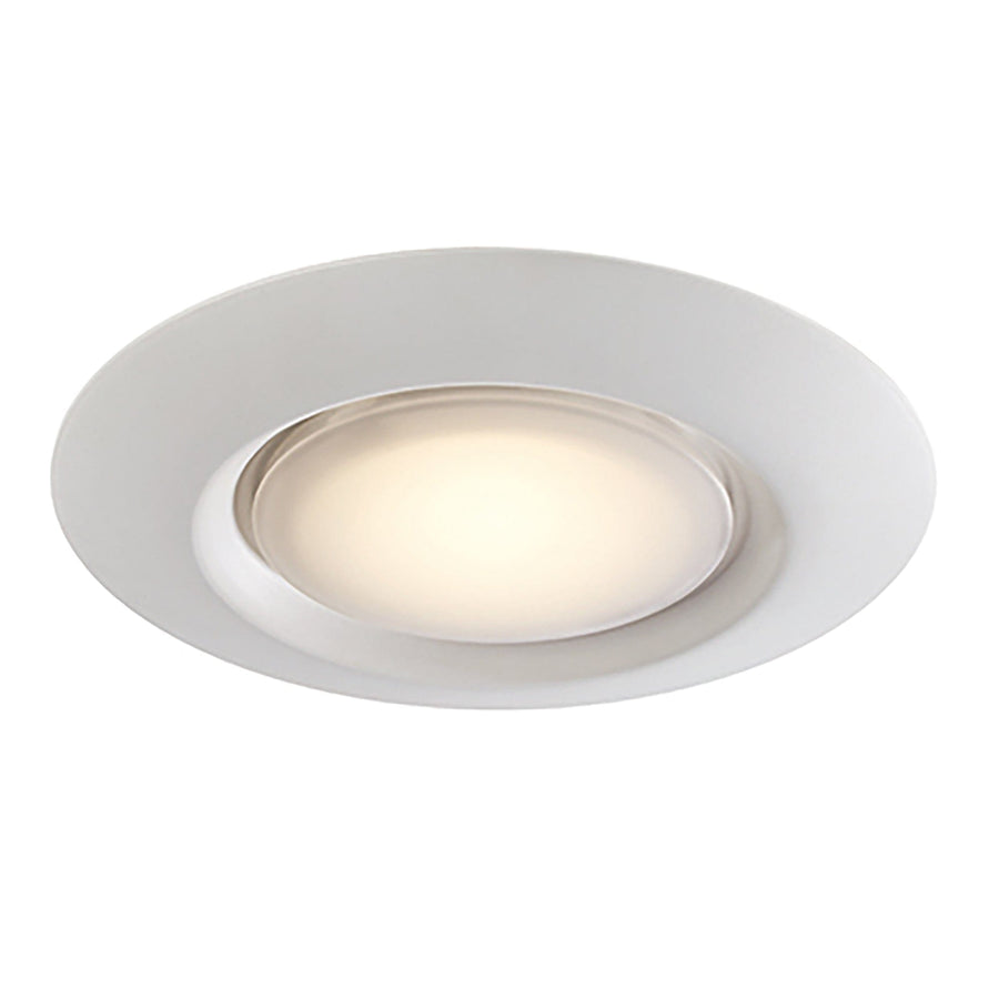 Trans Globe Vanowen Too 7.4-In. Dia. Ultra Low-Profile Dimmable LED Flush Mount Ceiling Light - White