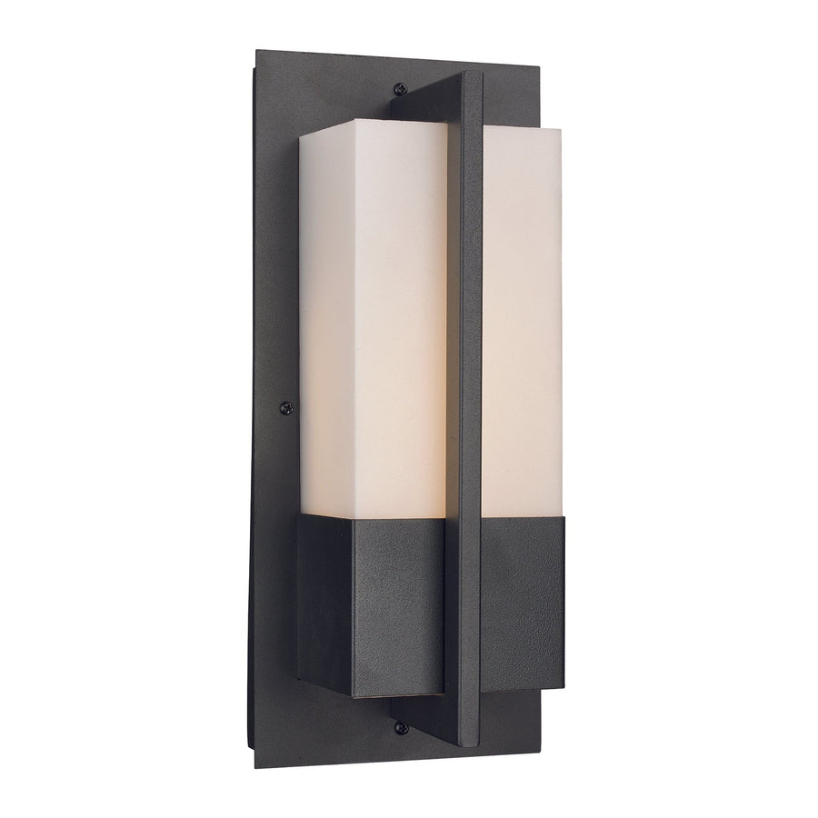 Trans Globe Venue, Rectangular LED Flush Mount, Acrylic and Metal Outdoor Wall Light - Black