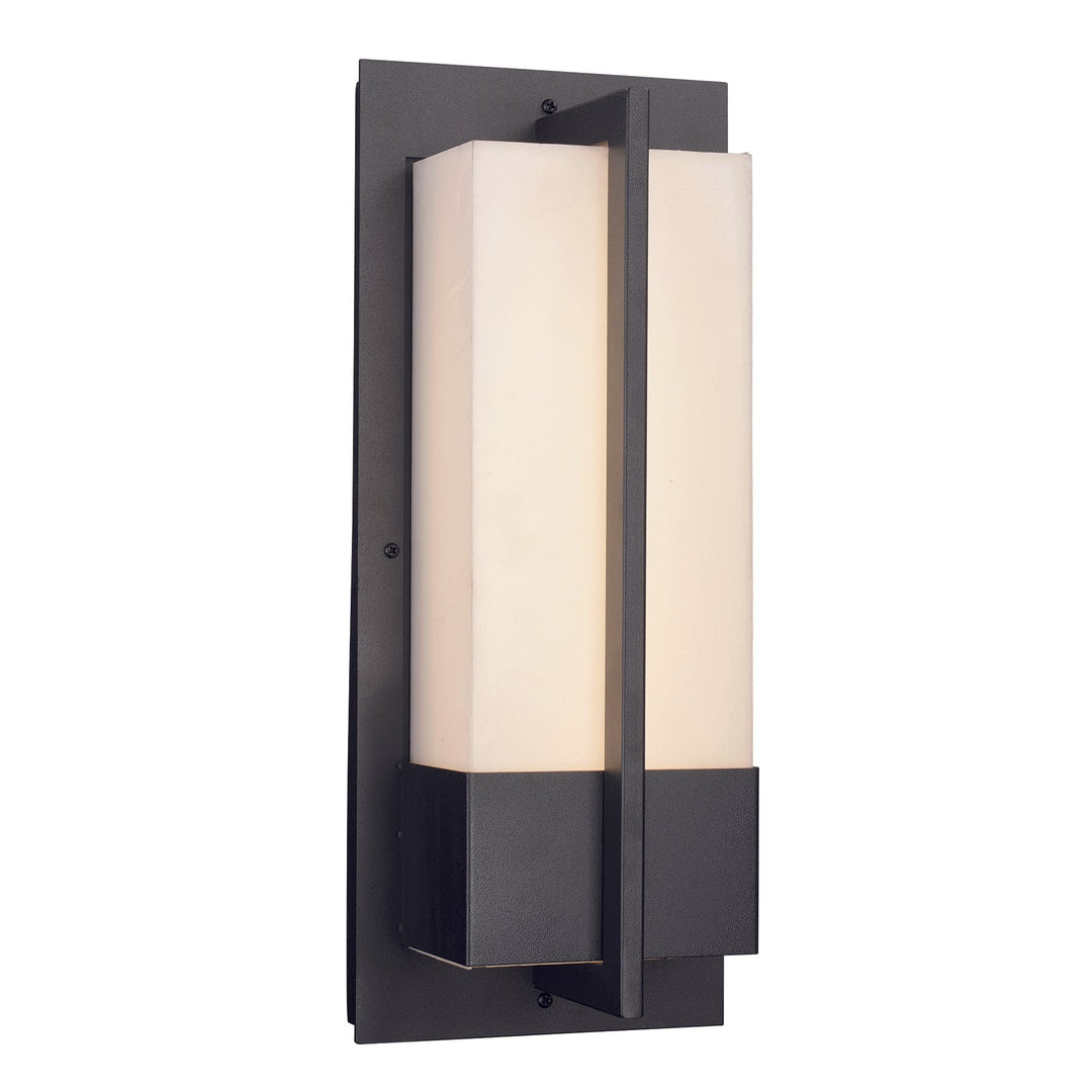 Trans Globe Venue, Rectangular LED Flush Mount, Acrylic and Metal Outdoor Wall Light - Black