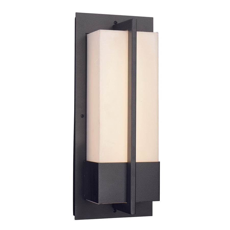 Trans Globe Venue, Rectangular LED Flush Mount, Acrylic and Metal Outdoor Wall Light - Black