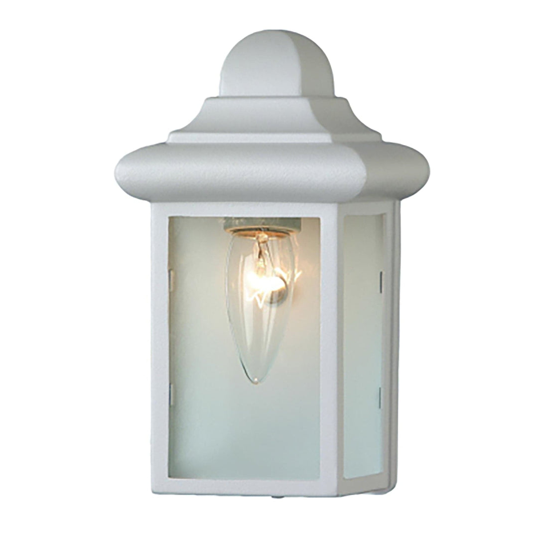 Trans Globe Vista 1-Light,Clear Glass Sides with Metal Pagoda Top, Pocket Wall Lantern - White