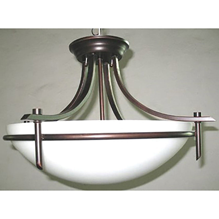 Trans Globe Vitalian Collection, Metal Trimmed Glass Bowl, Indoor Semi Flush Ceiling Light - Rubbed Oil Bronze