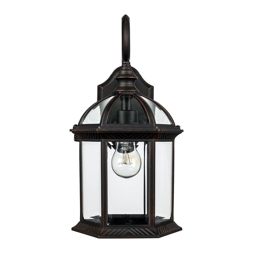 Trans Globe Wentworth 1-Light Atrium Style Coach Wall Lantern- Rust