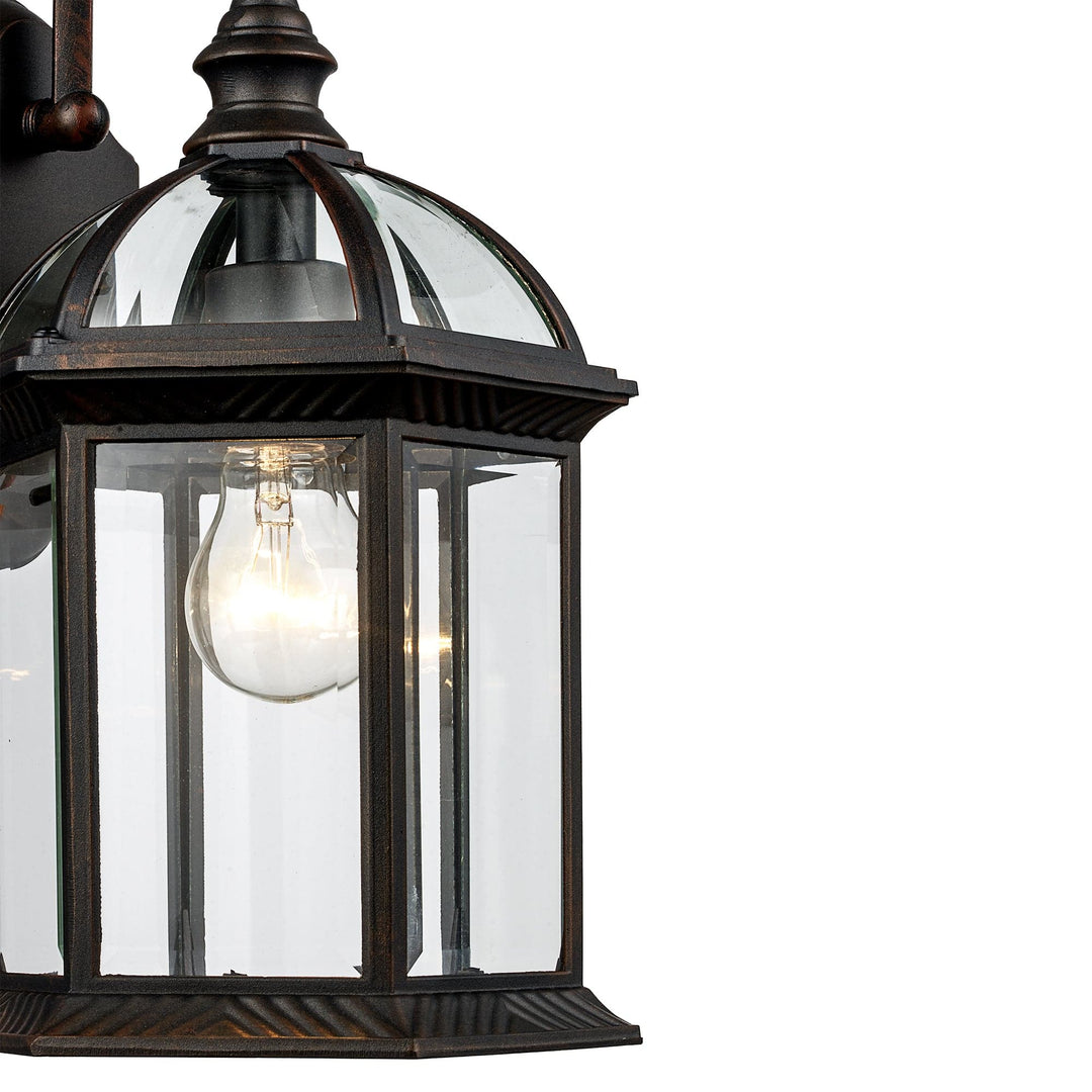 Trans Globe Wentworth 1-Light Atrium Style Coach Wall Lantern- Rust
