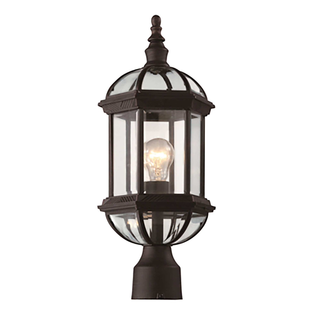 Trans Globe Wentworth 1-Light Atrium Style Post Mount Lantern Head- Black
