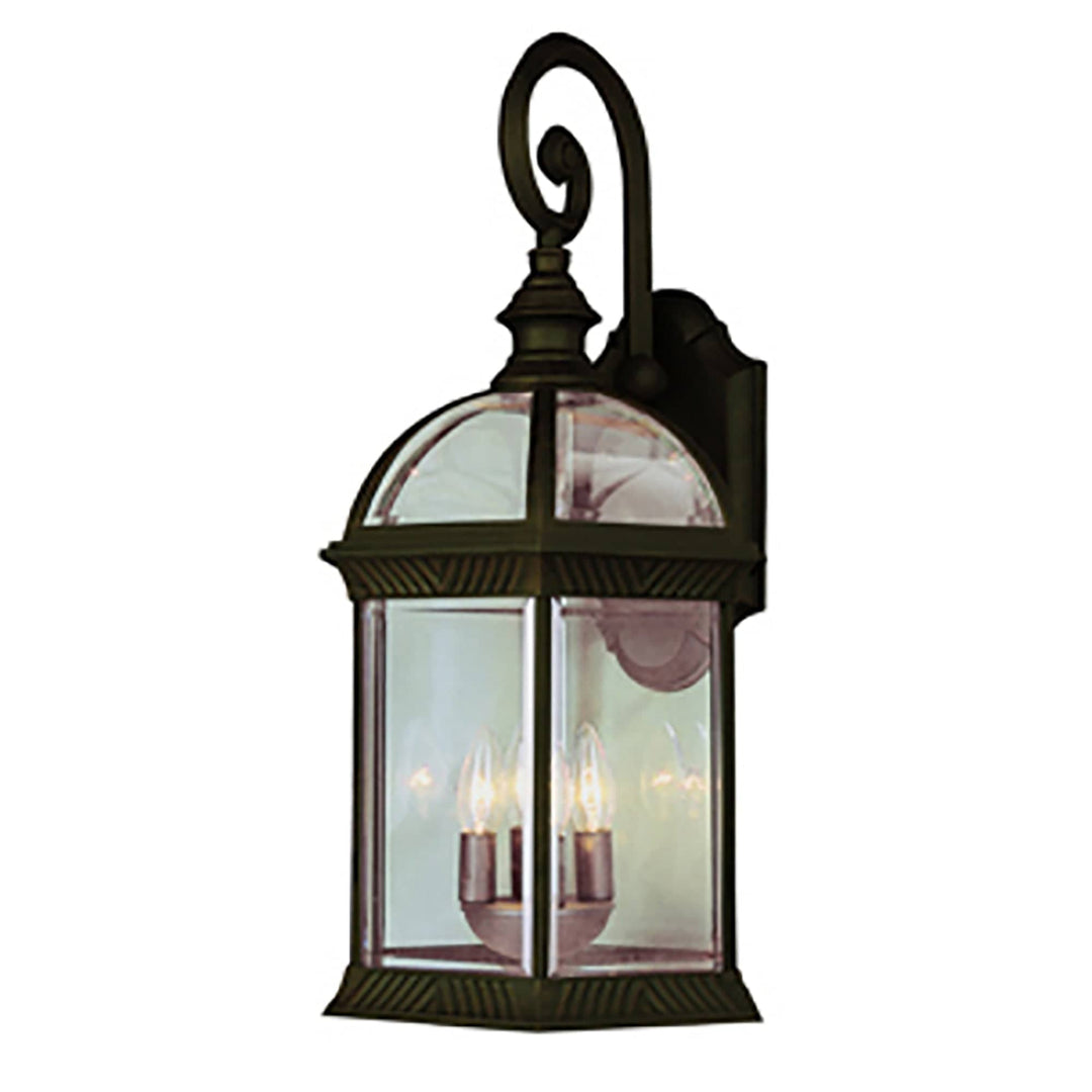 Trans Globe Wentworth Atrium Style, Armed Outdoor Wall Lantern Light, with Open Base- Rust