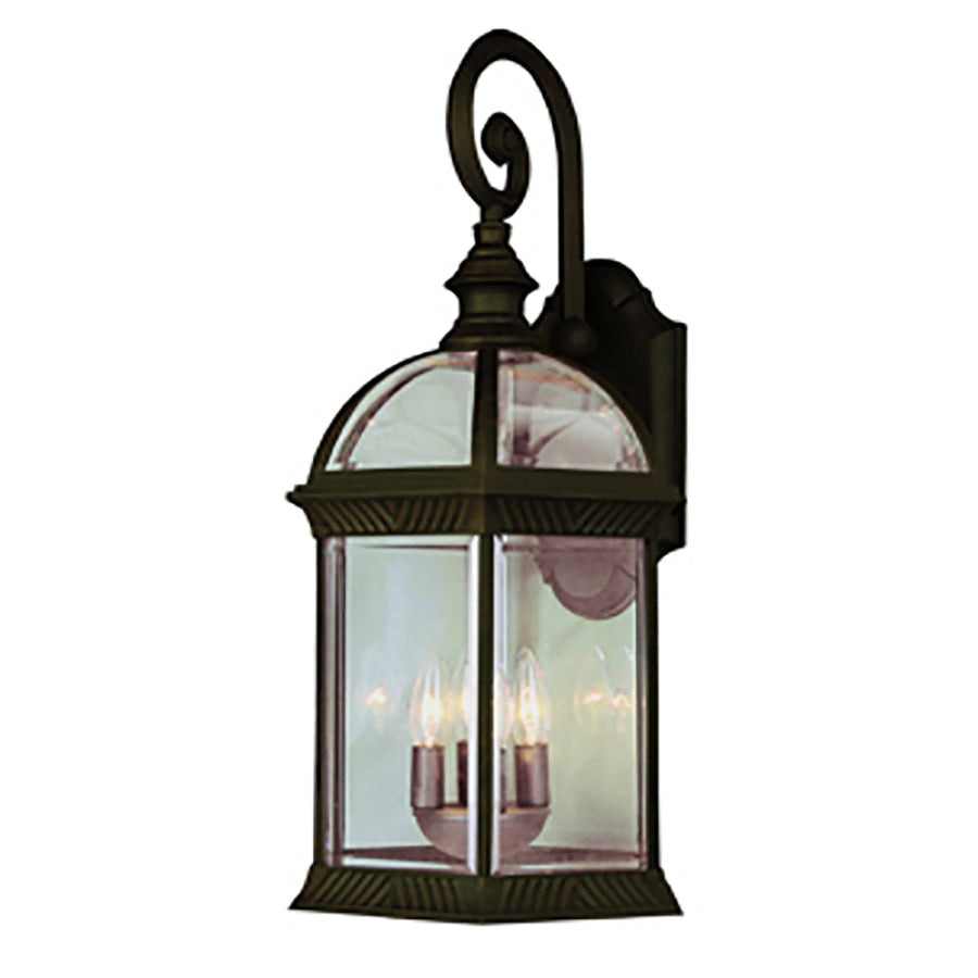 Trans Globe Wentworth Atrium Style, Armed Outdoor Wall Lantern Light, with Open Base- Rust