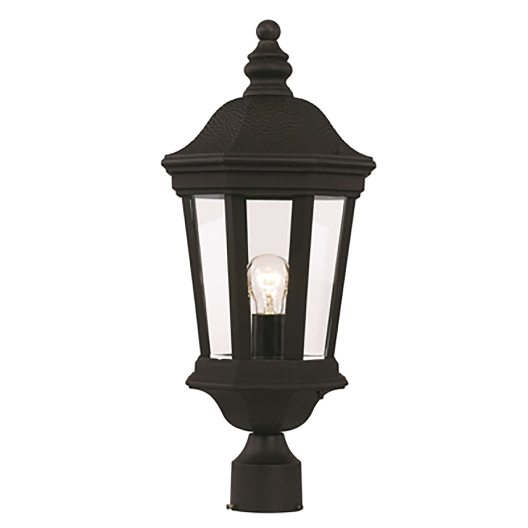 Trans Globe Westfield Clear Glass Outdoor Post Mount Lantern Head- Black