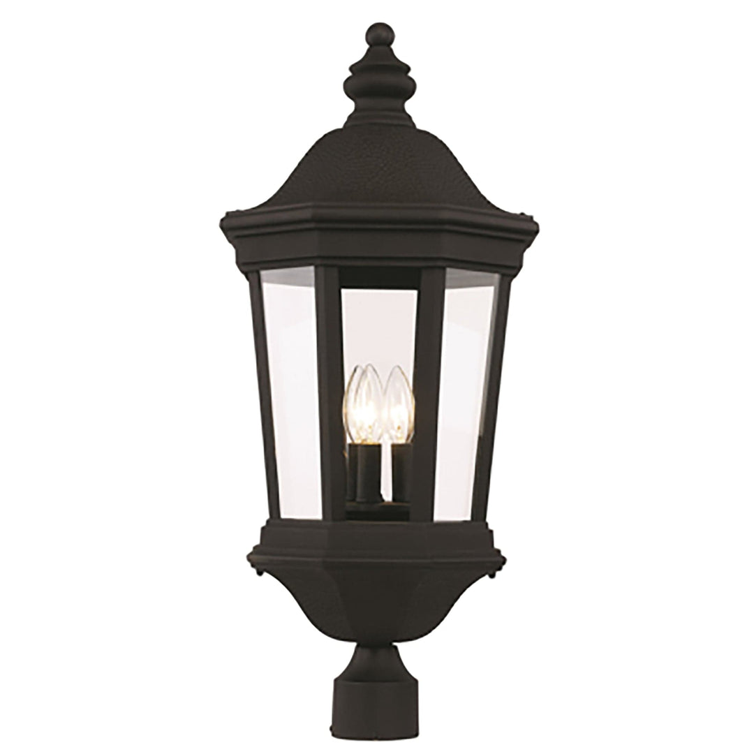 Trans Globe Westfield Clear Glass Outdoor Post Mount Lantern Head- Black