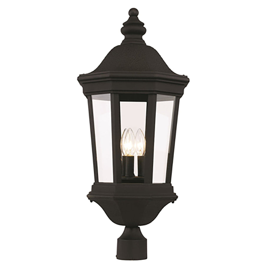 Trans Globe Westfield Clear Glass Outdoor Post Mount Lantern Head- Black