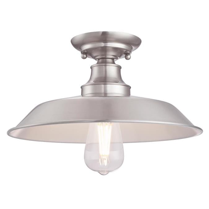 Westinghouse Westing House - 12-Inch Iron Hill, One-Light Indoor - Brushed Nickel