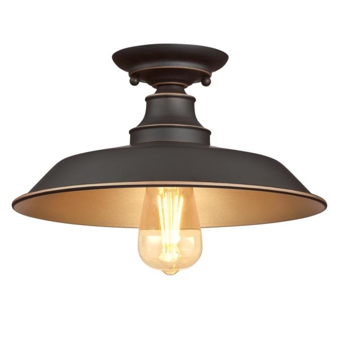 Westinghouse Westing House - 12-Inch Iron Hill, One-Light Indoor, Semi-Flush - Oil Rubbed Bronze