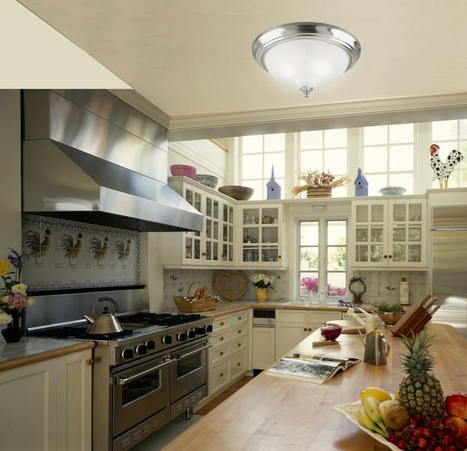 Westinghouse Westinghouse - 11 in, Light Flush, Base E26 Medium - Brushed Nickel