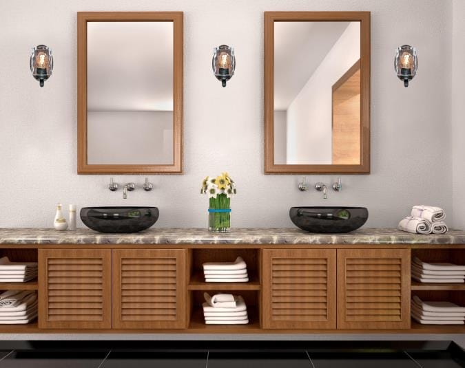 Westinghouse Westinghouse - Barnwell, Light Wall, Base E26 Lamp - Textured Iron and Barnwood Finish