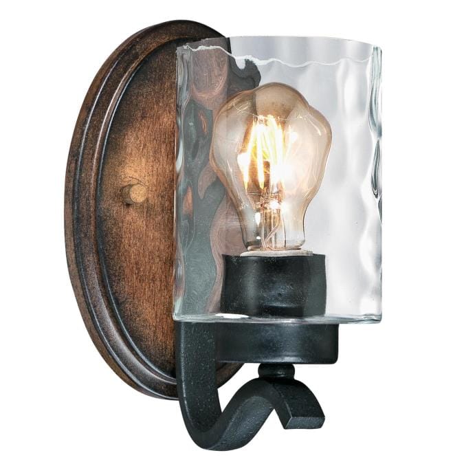 Westinghouse Westinghouse - Barnwell, Light Wall, Base E26 Lamp - Textured Iron and Barnwood Finish