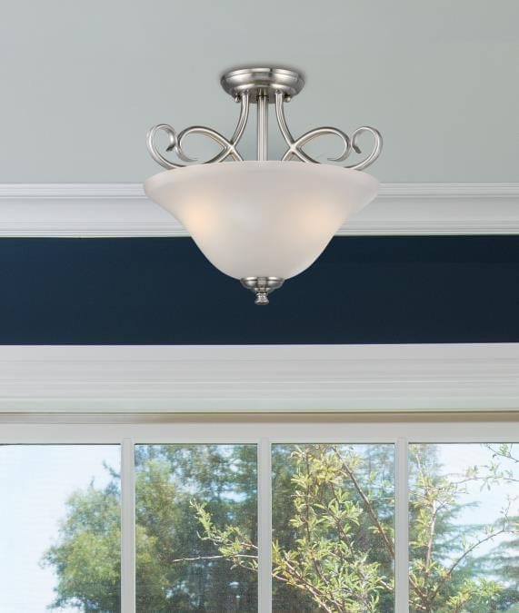 Westinghouse Westinghouse - Dunmore, 15 in, Semi-Flush, Base E26 Medium - Brushed Nickel