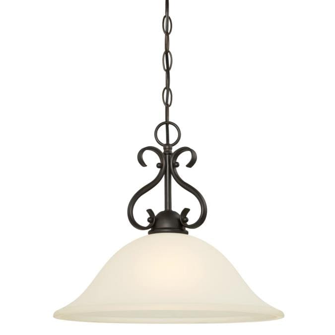 Westinghouse Westinghouse - Dunmore Pendant, Base E26 Medium - Oil Rubbed Bronze Finish with Frosted Glass