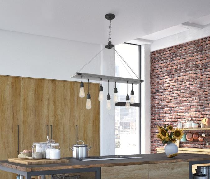 Westinghouse Westinghouse - Elway Seven-Light Indoor Chandelier, Medium E26 Base - Antique Ash