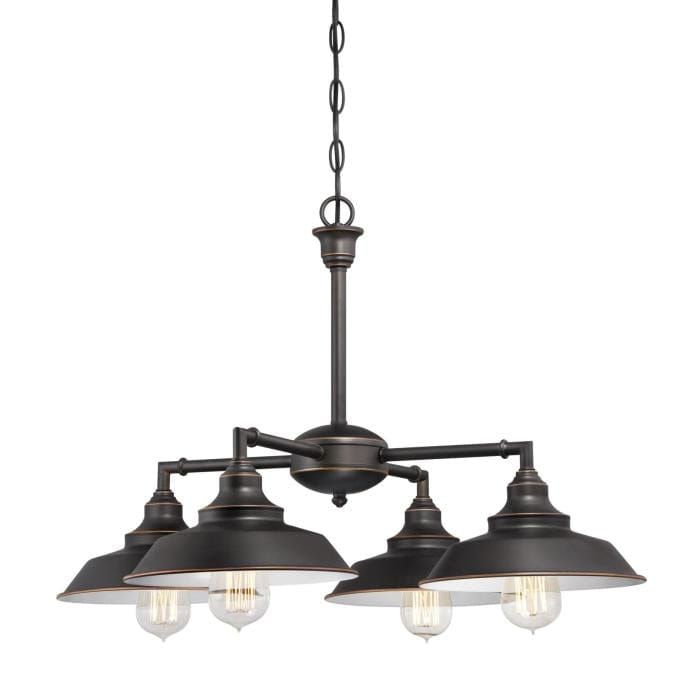 Westinghouse Westinghouse - Iron Hill Four-Light Indoor Convertible Chandelier/Semi-Flush - Oil Rubbed Bronze