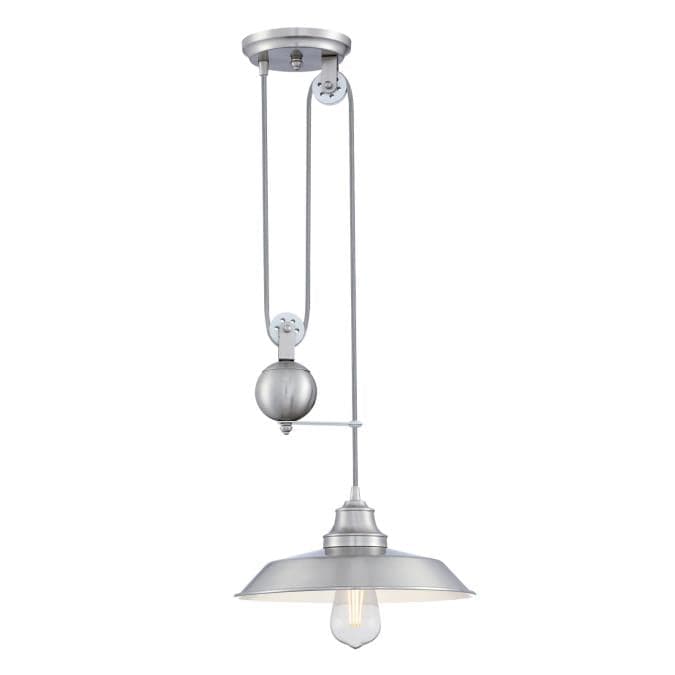 Westinghouse Westinghouse - Iron Hill Indoor Pulley Pendant, Base E26 Medium - Brushed Nickel