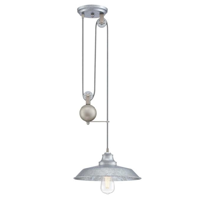 Westinghouse Westinghouse - Iron Hill Indoor Pulley Pendant, Base E26 Medium - Galvanized Steel