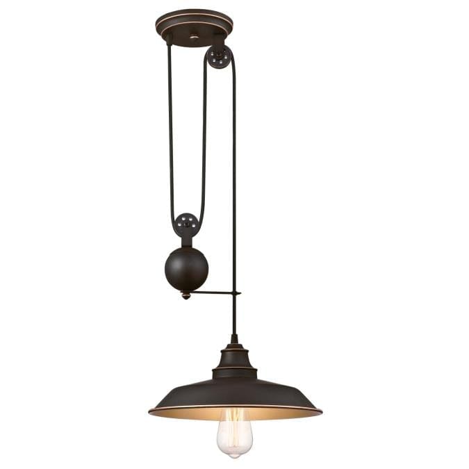 Westinghouse Westinghouse - Iron Hill One-Light Indoor Pulley Pendant, Base E26 Medium - Oil Rubbed Bronze