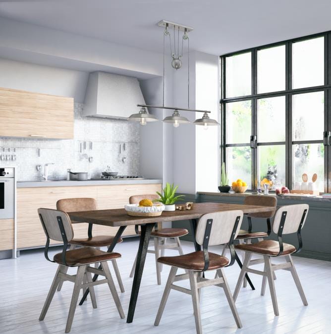 Westinghouse Westinghouse - Iron Hill Three-Light Indoor Island Pulley Pendant, Base E26 Medium - Brushed Nickel