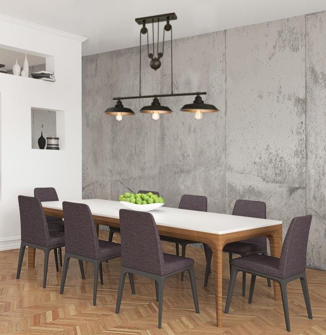 Westinghouse Westinghouse - Iron Hill Three-Light Indoor Island Pulley Pendant, Base E26 Medium - Oil Rubbed Bronze