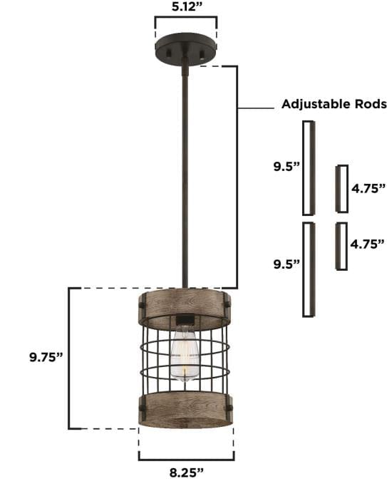 Westinghouse Westinghouse - Langston, Base E26 Medium - Oil Rubbed Bronze