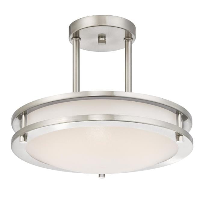 Westinghouse Westinghouse - LED Semi-Flush, 12 In, 15W,  Integrated - Brushed Nickel