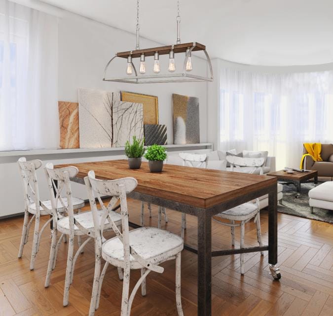 Westinghouse Westinghouse - Oak Lane Five-Light Indoor Chandelier, Medium E26 Base - Barnwood