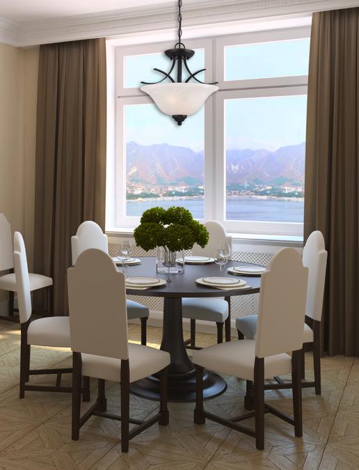 Westinghouse Westinghouse - Pacific Walls,  Convertible Pendant/Semi-Flush, Base E26 Medium - Amber Bronze