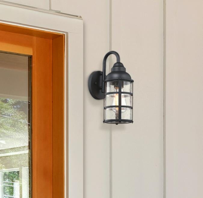 Westinghouse Westinghouse - Rezner, Wall Fixture,  Base E26 Lamp - Textured Black and Barnwood