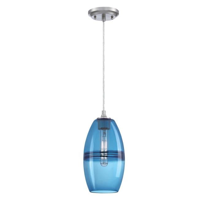 Westinghouse Westinghouse - Soren Mini Pendant, Base E26 Medium - Brushed Nickel, Sapphire Glass