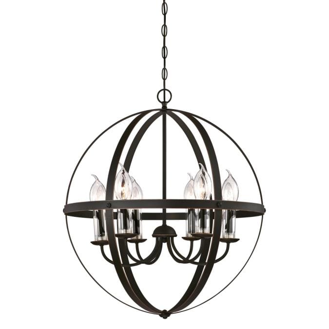 Westinghouse Westinghouse - Stella Mira, Pendant, Six Light, Base E12 Candelabra - Oil Rubbed Bronze