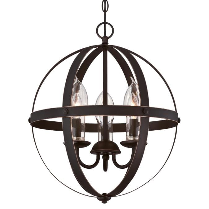Westinghouse Westinghouse - Stella Mira, Pendant, Three Light, Base E12 Candelabra - Oil Rubbed Bronze