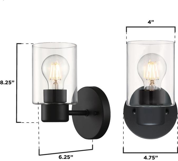Westinghouse Westinghouse - Sylvestre, One Light, Base E26 Medium - Matte Black