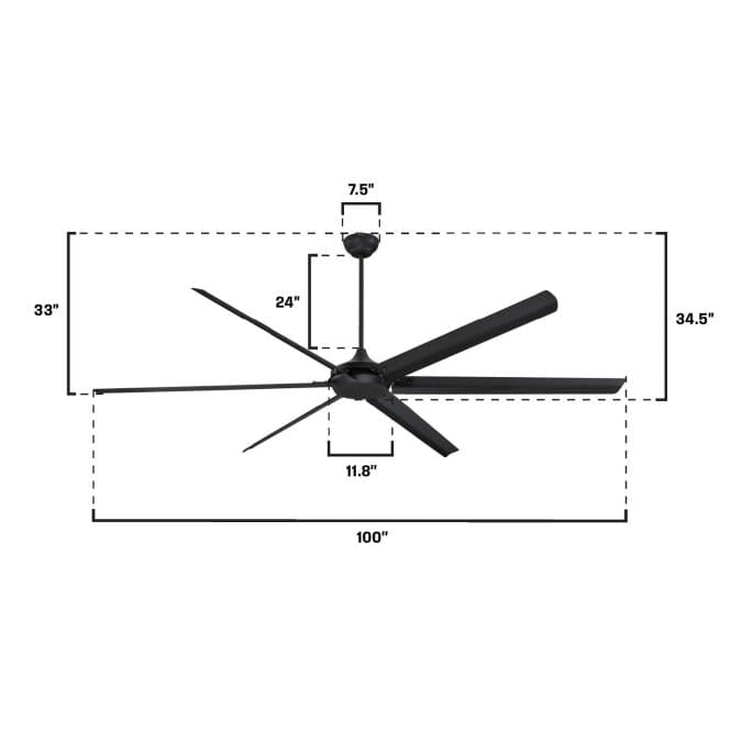 Westinghouse Westinghouse - Widespan, 100-Inch, DC Motor - Matte Black